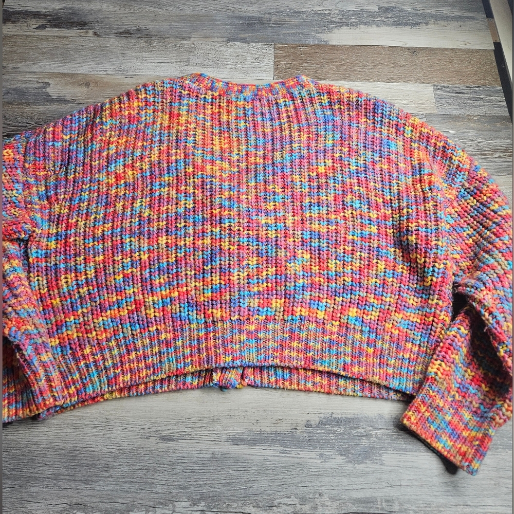 Line And Dot Bonnie Multicolor Cardigan Sweater Medium - Picture 6 of 13